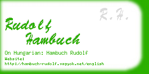 rudolf hambuch business card